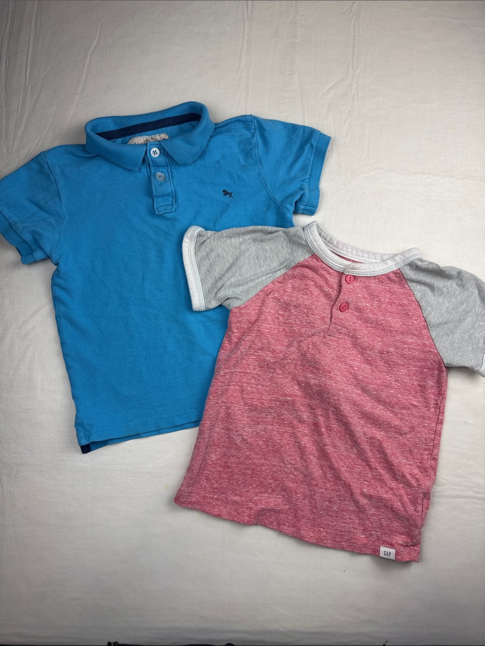 GAP Pink Gray Raglan Short Sleeve Henley H&M Blue Polo Size 4T